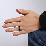 Black and Gold Brushed Tungsten Carbide Ring - Slim Wallet Company