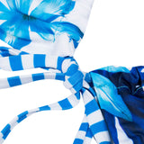Blue White Lilly Bikini - Slim Wallet Company