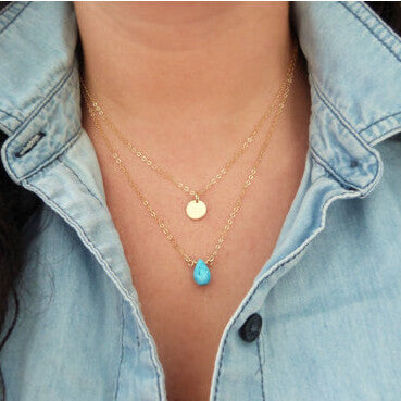Water Drop Turquoise Necklace - Slim Wallet Company