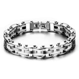 3 Colors Personality Biker Chain Bracelets Stainless Steel Mix Color Combination - Slim Wallet Company