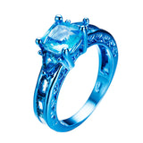 Blue Gold  Light Blue Aqua Zircon Ring - Slim Wallet Company