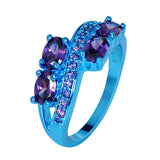 Blue Gold Filled Purple Nectar CZ Ring - Slim Wallet Company