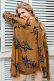Boho loose fit dress Casual lantern sleeve floral short dress - Slim Wallet Company