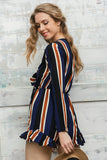 Bow striped women jumpsuit romper Summer style long sleeve party overalls Fashion club playsuits leotard - Slim Wallet Company