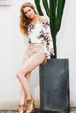 Off shoulder chiffon blouse shirt - Slim Wallet Company