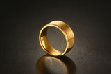 100% Titanium Gold Plated Matte Centered Ring  8MM Wedding Ring - Slim Wallet Company