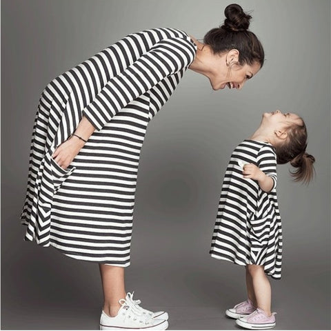 Mom and Daughter Stripe Outfit - Slim Wallet Company