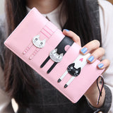 2016 New Fashion Envelope Women Wallet Cat Cartoon Wallet Long Creative Female Card Holder  PU wallet coin purses Girls - Slim Wallet Company