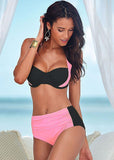 High Waist Halter Push Up Bikini Set - Slim Wallet Company