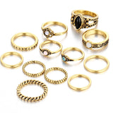 12pcs Vintage Midi Rings Set - Slim Wallet Company