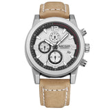 Luminous Chronograph  Auto Date Genuine Leather Watch - Slim Wallet Company