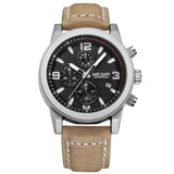 Luminous Chronograph  Auto Date Genuine Leather Watch - Slim Wallet Company