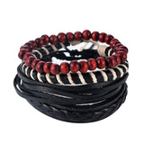 1Set (3-4PCs) Men Multi-layer Leather Bracelet - Slim Wallet Company