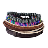 1Set (3-4PCs) Men Multi-layer Leather Bracelet - Slim Wallet Company