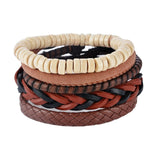 1Set (3-4PCs) Men Multi-layer Leather Bracelet - Slim Wallet Company