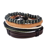 1Set (3-4PCs) Men Multi-layer Leather Bracelet - Slim Wallet Company