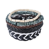 1Set (3-4PCs) Men Multi-layer Leather Bracelet - Slim Wallet Company