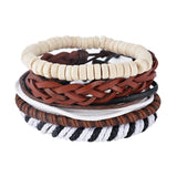 1Set (3-4PCs) Men Multi-layer Leather Bracelet - Slim Wallet Company