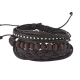 1Set (3-4PCs) Men Multi-layer Leather Bracelet - Slim Wallet Company