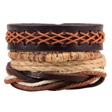 1Set (3-4PCs) Men Multi-layer Leather Bracelet - Slim Wallet Company