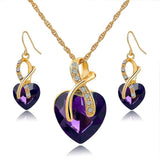 Heart of Crystals - Necklace and Earring set - Slim Wallet Company