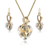 Heart of Crystals - Necklace and Earring set - Slim Wallet Company