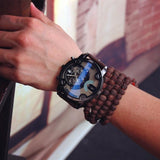 Blue Ray Leather Calendar Watch - Slim Wallet Company
