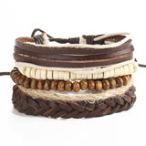 Men's multi-layer bead leather bracelet - Slim Wallet Company