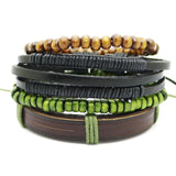 Men's multi-layer bead leather bracelet - Slim Wallet Company