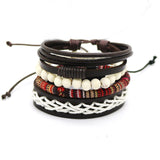 Men's multi-layer bead leather bracelet - Slim Wallet Company