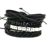 Men's multi-layer bead leather bracelet - Slim Wallet Company