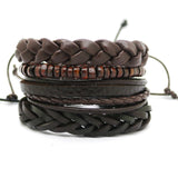 Men's multi-layer bead leather bracelet - Slim Wallet Company