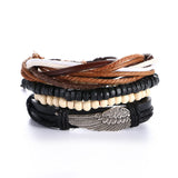 Men's multi-layer bead leather bracelet - Slim Wallet Company