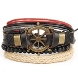 Men's multi-layer bead leather bracelet - Slim Wallet Company