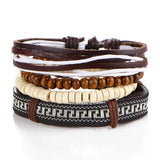 Men's multi-layer bead leather bracelet - Slim Wallet Company