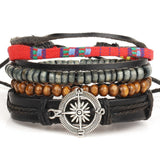 Men's multi-layer bead leather bracelet - Slim Wallet Company