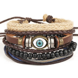 Men's multi-layer bead leather bracelet - Slim Wallet Company