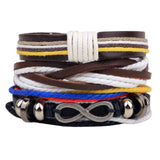 Men's multi-layer bead leather bracelet - Slim Wallet Company