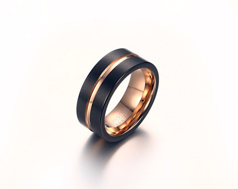 Tungsten Metal Black Gold Plated Ring - Slim Wallet Company