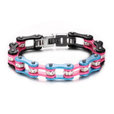 New Cool Mix Color Biker Chain Bracelet Stainless Steel Biker Chain Bracelet - Slim Wallet Company