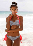 New Thin Stripe Bikinis Women Swimsuit Push Up Bikini Set Bathing Suits Halter Summer Beach Wear - Slim Wallet Company