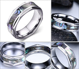 Iridescent Shell Inlayed Tungsten Carbide Ring - Slim Wallet Company