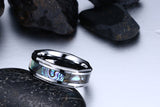 Iridescent Shell Inlayed Tungsten Carbide Ring - Slim Wallet Company