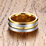 18K Gold Plated and Brushed Tungsten Ring - Slim Wallet Company