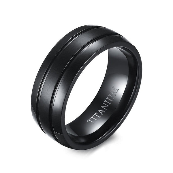 Pure Titanium Gold Plated Ring Matte Finish - Slim Wallet Company