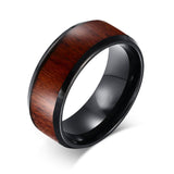 Tungsten Carbide Retro Wood Grain Ring - Slim Wallet Company