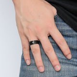 Pure Matte Black Titanium Ring with CZ Stone - Slim Wallet Company