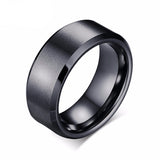 Classic Black Bevel Edge Tungsten Ring - Slim Wallet Company
