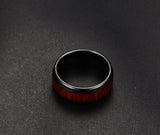 Retro Tungsten Carbide Wood Effect Ring Engagement - Slim Wallet Company