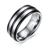Black Titanium Carbide Men's Jewelry Wedding Bands Classic Ring - Slim Wallet Company